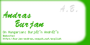 andras burjan business card